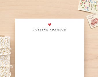 Red heart personalized notepad for women and girls | 50 sheet memo pad | Custom note pad with name | Valentine's Day | RUBY