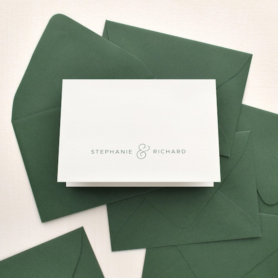 Couples stationary personalized | Custom note card for newlywed or anniversary gift | Luxury folded notecard stationery set | JEWEL