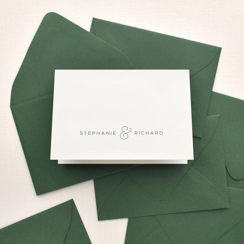 Papelería personalizada para parejas / Tarjeta de felicitación personalizada para recién casados o regalo de aniversario / Juego de papelería de lujo con tarjetas plegables / JEWEL imagen 1