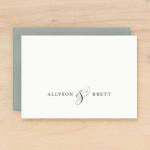 Personalized stationery for couples | Minimal and elegant custom notecard for wedding and engagement | First anniversary gift | PLUME