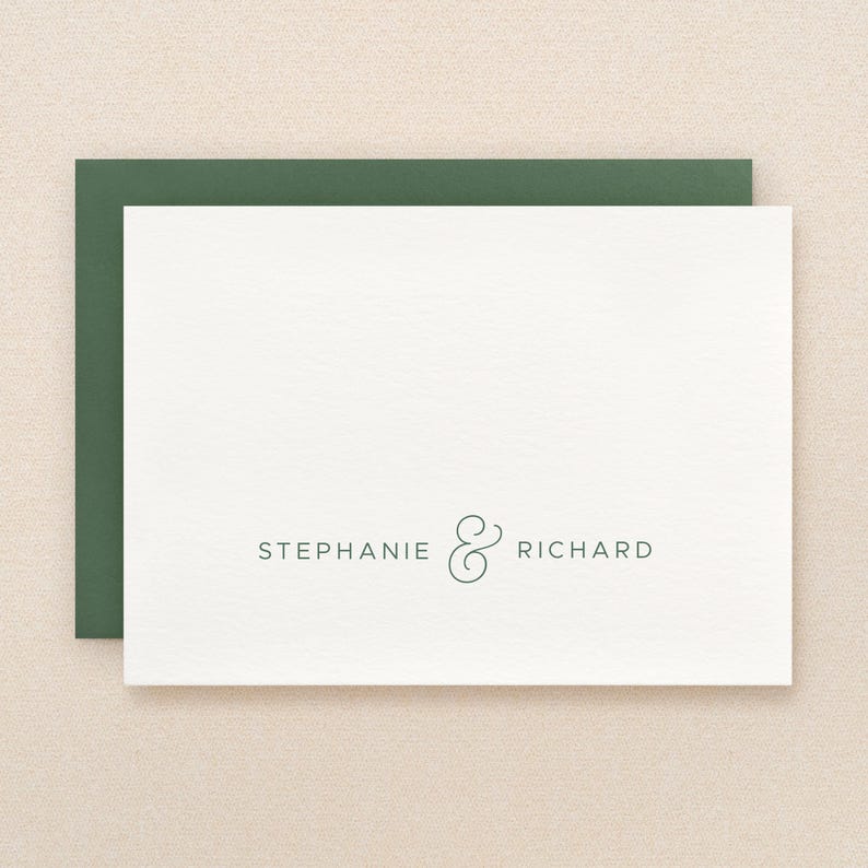 Papelería personalizada para parejas / Tarjeta de felicitación personalizada para recién casados o regalo de aniversario / Juego de papelería de lujo con tarjetas plegables / JEWEL imagen 2