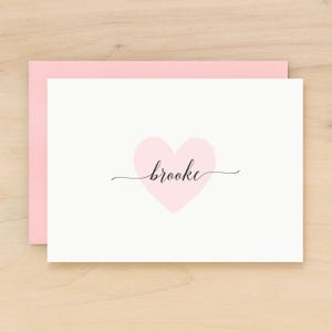 Personalized notecard set, Personalized stationery for women, Custom stationery gift set, Heart stationary personalized for women |VALENTINE