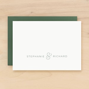 Couples stationary personalized | Custom note card for newlywed or anniversary gift | Luxury folded notecard stationery set | JEWEL