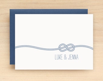 KNOT Personalized Stationery Set - Personalized Stationary Set - Custom Personalized Notecard Set - Couples Gift Nautical Wedding Engagement