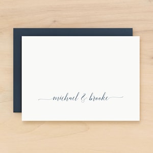 DEVOTED Couples Personalized Stationery. Custom stationary for wedding newlywed thank you card. Anniversary, bridal shower & engagement gift