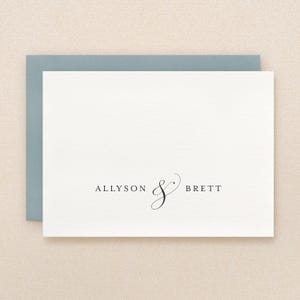 Personalized stationery for couples | Minimal and elegant custom notecard for wedding and engagement | First anniversary gift | PLUME image 2