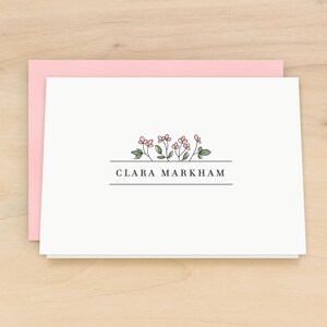 Floral personalized notecard set, Custom notecard personalized, Personalized stationery set, Personalized stationery for women | BEGONIA