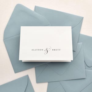 Personalized stationery for couples | Minimal and elegant custom notecard for wedding and engagement | First anniversary gift | PLUME