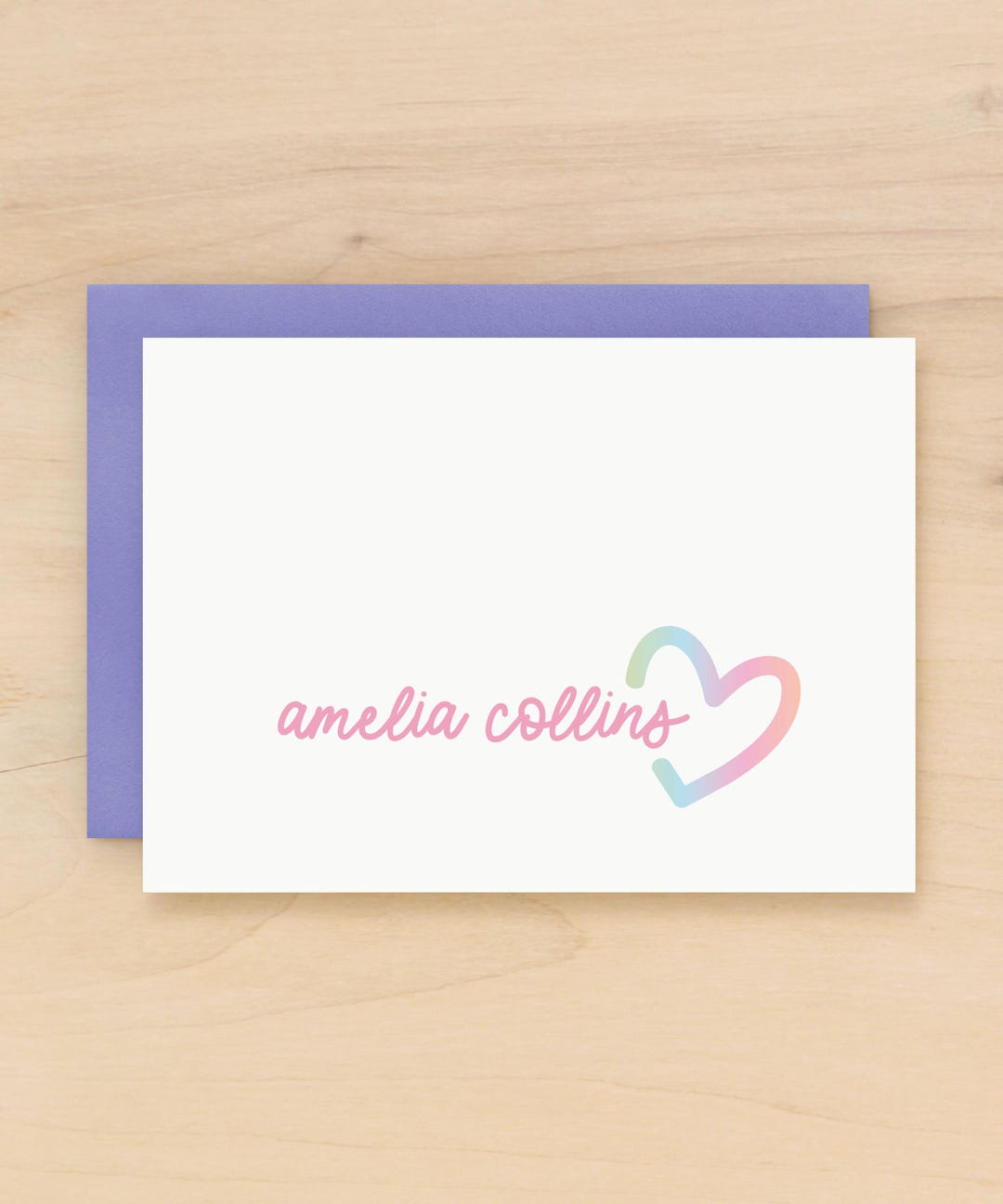 Custom Stationery for Girls | Pink Personalized Notecard for Women With ...