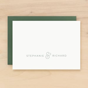 Couples stationary personalized | Custom note card for newlywed or anniversary gift | Luxury folded notecard stationery set | JEWEL
