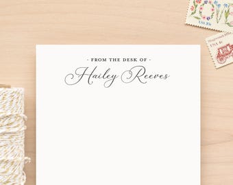 Elegant script personalized notepad for women | Custom notepad with name for boss or coworker | 50 sheet memo pad | From the desk of | ROYAL