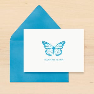 Personalized Stationery Set MONARCH Custom Note Card Butterfly Kids ...
