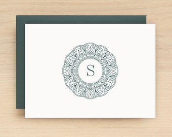 Monogram Stationary Set - Personalized Monogram Stationery Set - MANDALA DESIGN