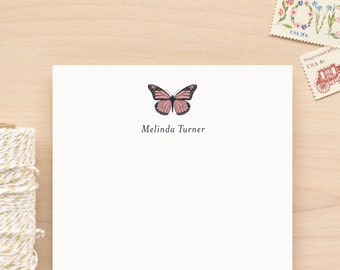 FLUTTER Custom Notepad - Monarch Butterfly Personalized For Kids Girl Women