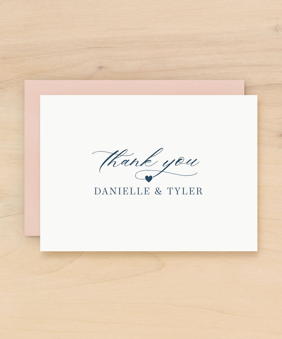 Thank You Card | Folded Custom Note Card With Name | Formal ...