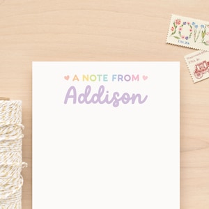 Rainbow personalized notepad for kids | Colorful girls custom note pad with name | 50 sheet memo pad | Back to school | BRIGHT