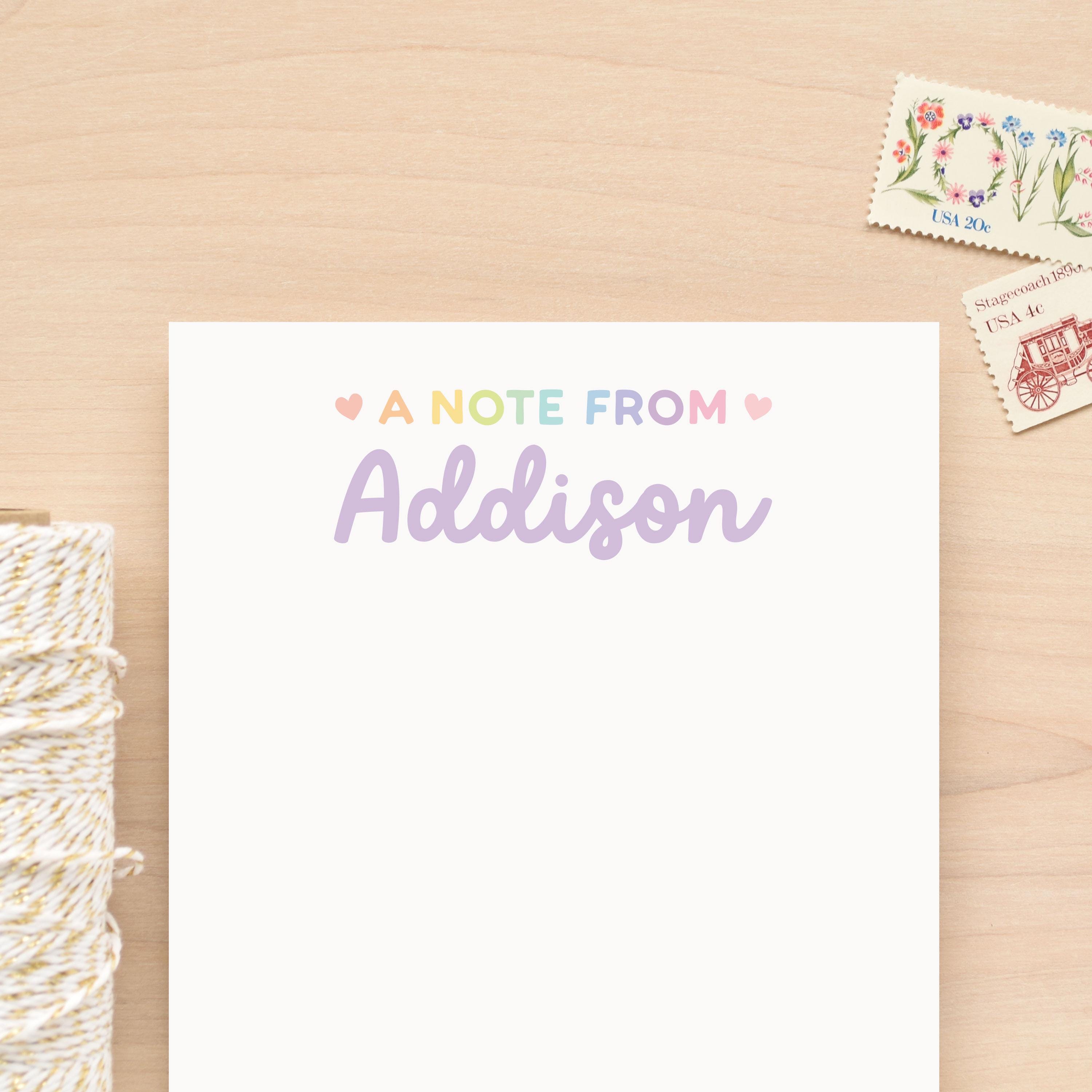 Rainbow Personalized Notepad for Kids | Colorful Girls Custom Note Pad ...