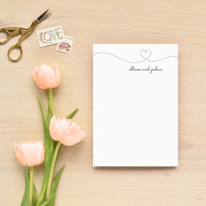 SMITTEN Personalized Notepad Couples Wedding Heart Engagement Custom Letterhead image 2