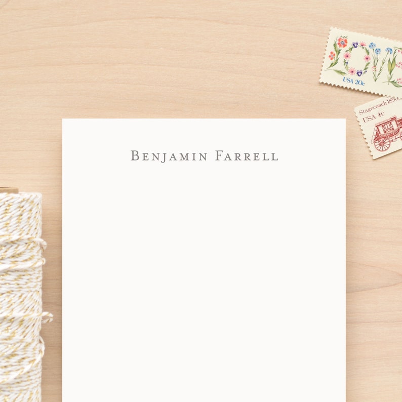 CLASSIC Personalized Notepad Masculine Custom Business Letterhead image 1