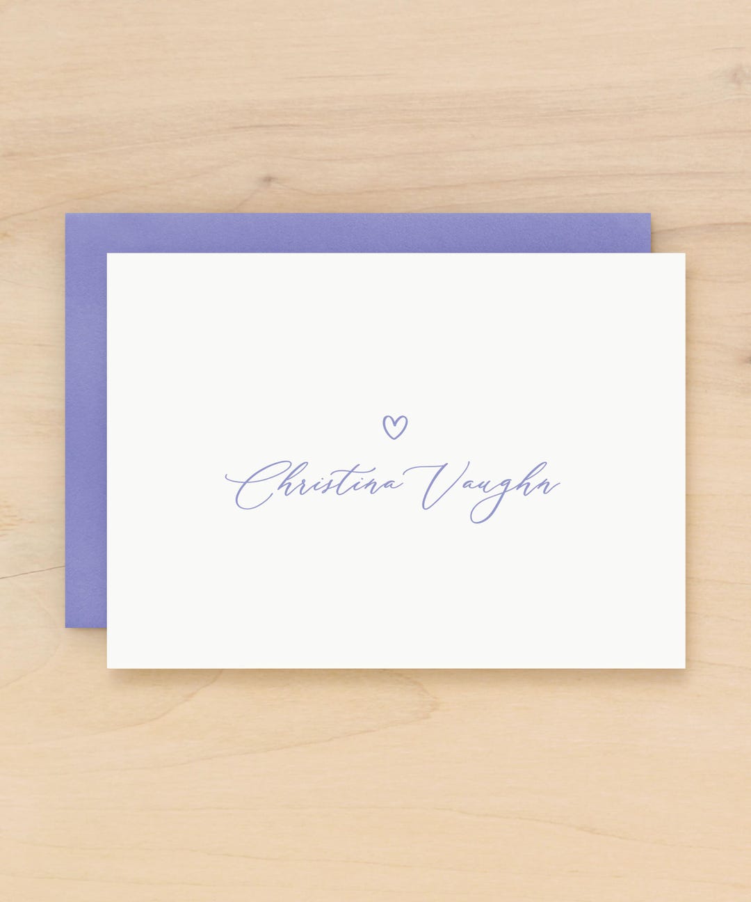Folded Custom Note Cards With Envelopes for Women | Valentine Script ...