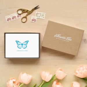 Personalized Stationery Set MONARCH Custom Note Card Butterfly Kids ...