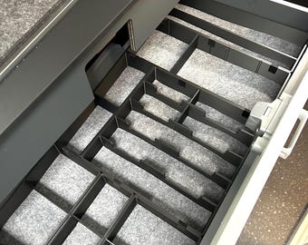 Besteck-Organizer für Adria Twin 2025 – 7-teiliges Boxensystem mit optionaler Filzeinlage, obere Küchenschublade