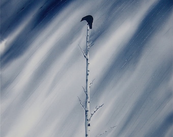 A Singular Crow FINE ART reproduction PRINT