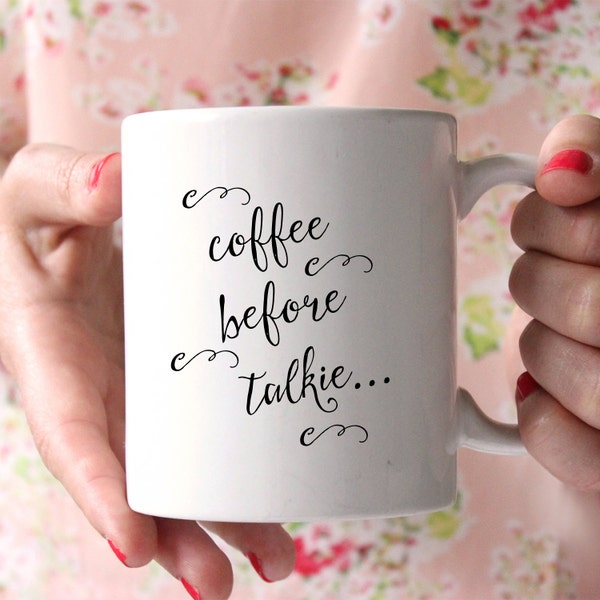 Coffee Before Talkie Mug // In Stock and Ready to Ship // Ceramic Coffee Cup // Holiday Gift Guide
