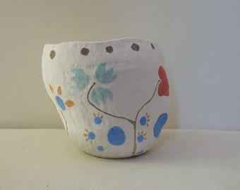 Wide Mouth Ceramic Vase, Handmade Ceramic Vase