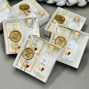 Personalisierte Zam Zam Flaschen, Zem Zem Sissi mit Bogen und Perle, Umrah Hajj Bevorzugungen, Islamische Babypartybevorzugungen, Aqiqah, Ameen Bevorzugungen, Hochzeit