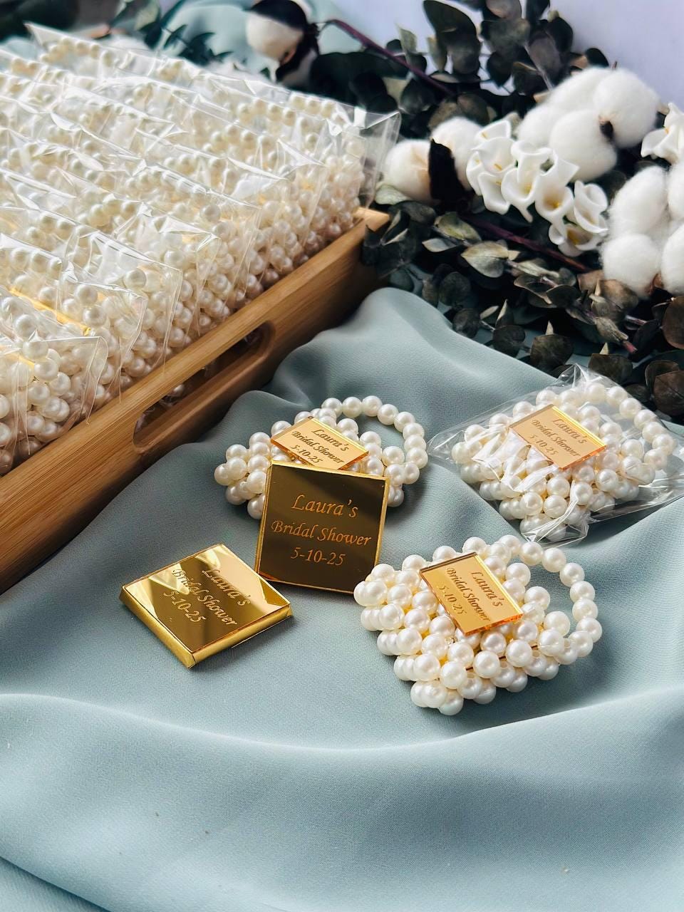 Mini Pearl Bag, Premium Chocolate, Premium Handmade Wedding Favor, Luxury Bridal Shower Gift, Personalized Pearl Clutch, Pearl Purse Favor