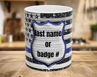 Personalized police badge Ceramic Mug, 11oz