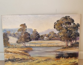 Hand painted Australian landscape art