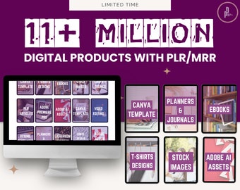 11M+ Digital Products Bundle with Private Label Rights(PLR), Master Resell Rights(MRR),  eBooks, Templates, Canva, Profitable Passive Income