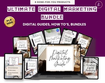 Paquete definitivo de marketing digital Guías DFY con derechos de etiqueta privada PLR y derechos de reventa principales MRR Ideal para ingresos pasivos Sin rostro