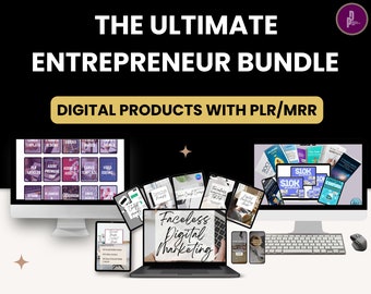 Ensemble de produits numériques PLR MRR Ultimate |  Ensemble principal de droits de revente | Avec droits de label privé | Revenu passif Gagnez de l'argent en ligne