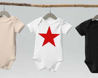 Red Star Organic cotton baby bodysuit