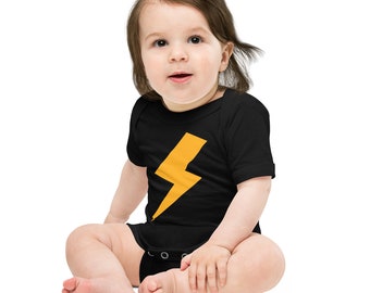 Yellow Lightning Bolt Baby short sleeve one piece