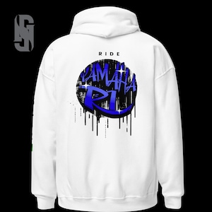 Yamaha R1 Unisex Motorcycle Hoodie. Streetwear Hoodie. Back Print Hoodie. Motorcycle Lover. Aesthetic Motorcycle Hoodie. Motogp Graphic.