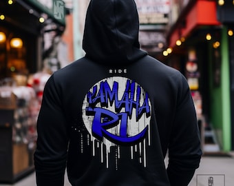 Yamaha R1 Back Print Hoodie - Unisex Streetwear