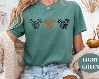 Comfort Colors® Disney Animal Safari Kingdom Shirt, Disney Mickey Head Cheetah T-Shirt, Disney Mickey Leopard Tee, Disney Family Vacation