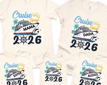 Custom Cruise Squad 2026 Shirt, Matching Vacation Trip Tee, Personalized Family Name T-Shirt