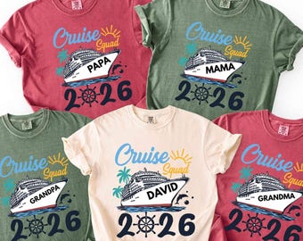Personalized 2026 Cruise Squad Shirt, Custom Name Family Matching Vacation Tee
