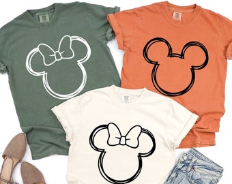 Comfort Colors Minnie Mouse Glitter Shirt, Disney Trip Tee