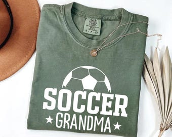 Soccer Grandma Comfort Colors® T-Shirt – Celebrate Your Role as the Ultimate Cheerleader with a Customizable Gift for Proud Soccer Grandmas
