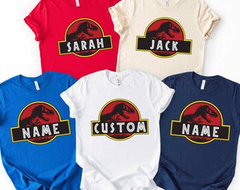 Custom Dinosaur Park T-Shirt, Personalized Jurassic Name Shirt, Kids Dino Birthday Tee, Prehistoric Theme Gift, Unisex Graphic Tee