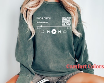 Custom Song QR Code Shirt, Personalized Music Gift