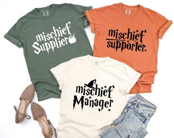 Mischief Manager Comfort Colors® Shirt, Mischief Creator Shirt, Matching Lover Shirt, 2024 Family Shirt, Supporter Encourager, Catch Shirt