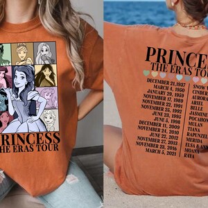 Princess Eras Tour Comfort Colors® Shirt, Disney Princess Tour Tee, Disney Princess Characters Shirt, Disney Girl Trip Shirt, Disneyland Tee
