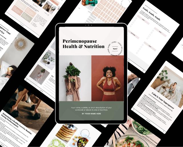 Perimenopause and Menopause Natural Hormone Balancing and Weight loss guide, done for you and editable in canva